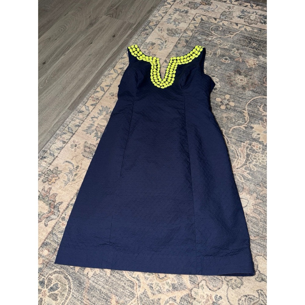 Lilly Pulitzer Navy Blue Beaded Shift Dress